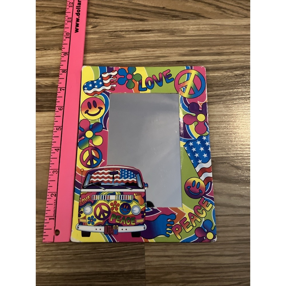 Vintage Lisa Frank Peace Wagon Magnetic Locker Mirror 6x8 inches RARE‎